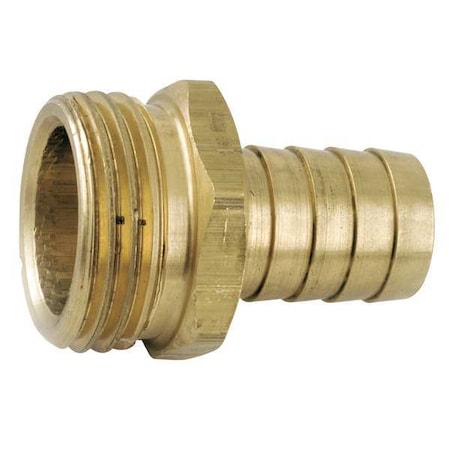 707048-0612 - Barbed Hose Fitting, 3/4" Tube OD, 3/4 in Pipe Size, Brass