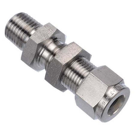 Parker 6MBC4N-316 - 1/4" x 3/8" A-LOK x MNPT SS Male Bulkhead Connector