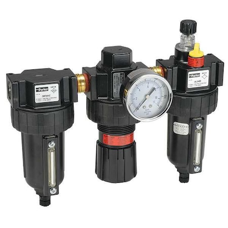 Parker 16A34B18A4BC - Filter/Regulator Lubricator, 1/2 In. NPT