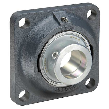 Ina PCF25-XL - 4 Holes, Square Housing, Flange Mount Bearing, Radial Ball, 25 mm Dia, Cast Iron, Concentric Collar