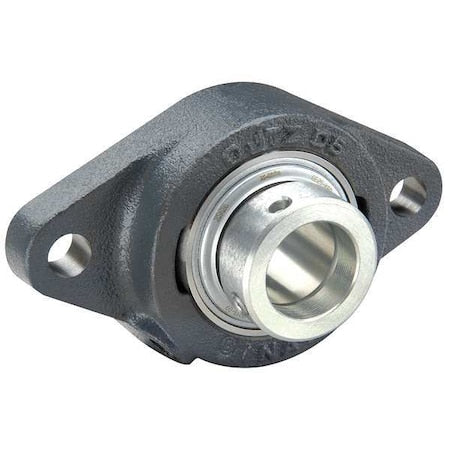 Ina RCJTZ25-XL - 2 Holes, Rhombus Housing, Flange Mount Bearing, Radial Ball, 25 mm Dia, Cast Iron, Concentric Collar