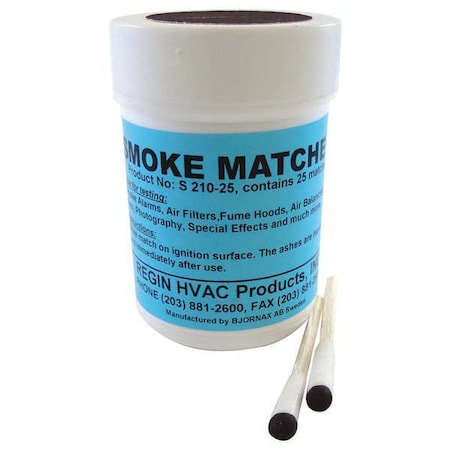 Regin S210-25 - Smoke Matches, Solid, White, PK25