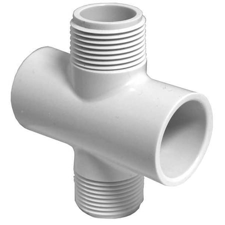 421A010 - PVC Cross, Socket x MNPT, 1 in Pipe Size