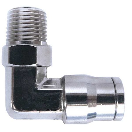 22FR90 - Push-Fit Elbow Fitting, 1/2 in Tube Size, Brass, Silver