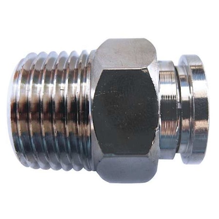22FR78 - Push-Fit Adapter Fitting, 1/4 in Tube Size, Brass, Silver