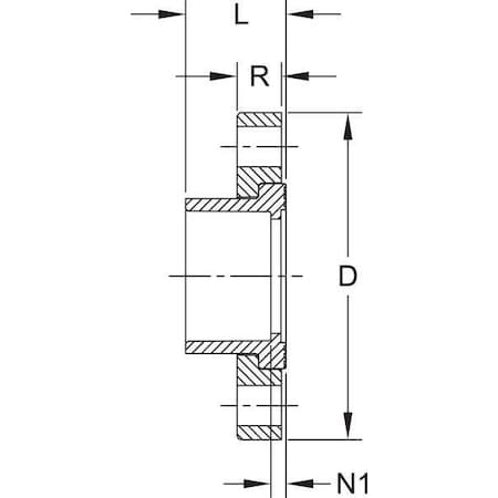 9854-060 - CPVC Flange, Schedule 80, 6" Pipe Size, Socket