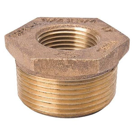 22UL37 - Bushing Brass Bushing, 1/2 in Male NPT X 1/8 in Female NPT