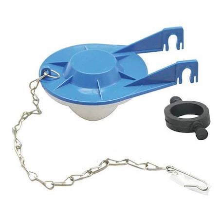 22UR93 - Toilet Flapper, ABS, Blue, 1.6 gpf