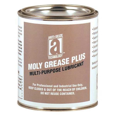 Anti-Seize Technology 24116 - Multipurpose Grease, 14 oz, Can, Mineral Base, 375 Degrees F Max Op Temp, Black, Moly-Grease Plus Series