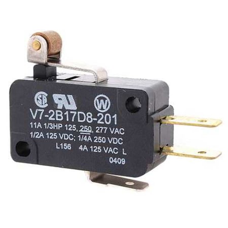 Honeywell V7-2B17D8-201 - Miniature Snap Action Switch, Lever, Roller, Short Actuator, SPDT