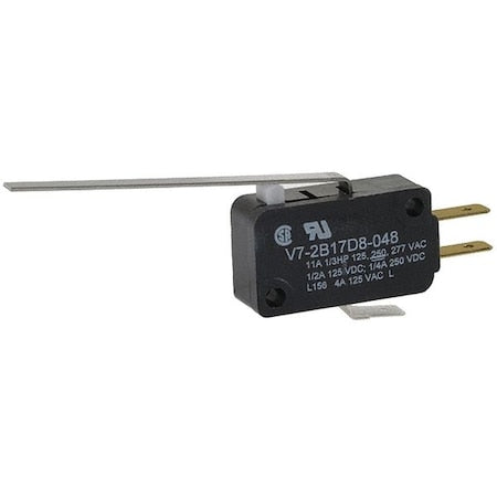 Honeywell V7-2B17D8-048 - Miniature Snap Action Switch, Lever, Long Actuator, SPDT