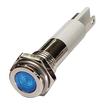 24M073 - Flat Indicator Light, Blue, 120 VAC, Size: 8mm Mounting dia
