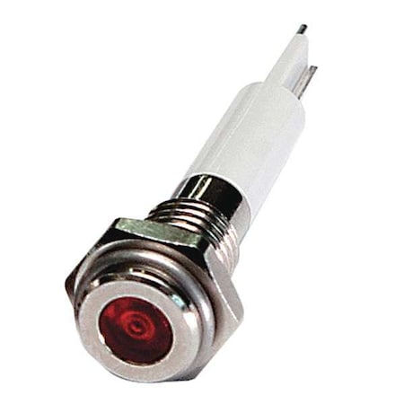 24M032 - Flat Indicator Light, Red, 12 VDC, Current Drawn: 20 m A
