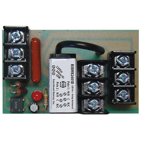 Functional Devices-Rib RIBMN2401D - Track Mount Rly,10 A,DPDT,24 VAC/DC/120 VAC