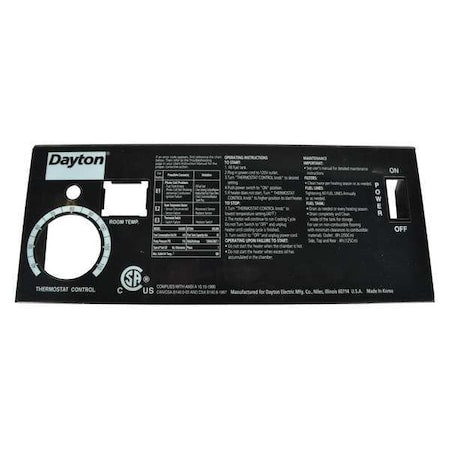 Dayton 3121037600 - Cover Display