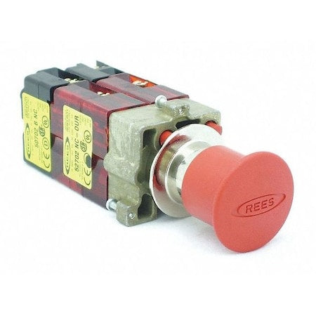 Rees 22102242 - Push Buttonw/2 NC/1 NO/1 NC Mt,Red,22mm