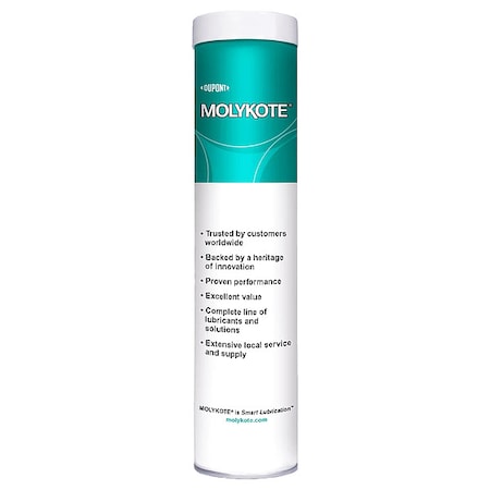 Molykote 2858070 - Grease, 14.1 oz, Cartridge, Silicone Base, 554 Degrees F Max Op Temp, Black, Molykote 41 Series