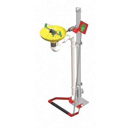 Hughes Safety Showers 75GP - Plumbed Eyewash, Floor Mount, Plumbed, 45 1/2 in H., 12 5/12 in W