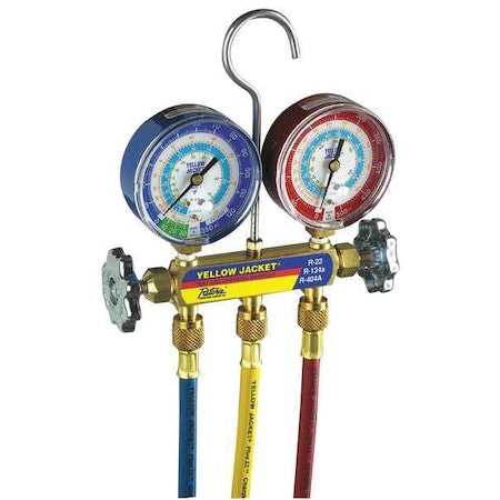 Yellow Jacket 42006 - Manifold Gauge Set,5 ft L,3 1/8 in Gauge