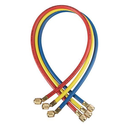 Yellow Jacket 21983 - Manifold Hose Set,36 In,Red,Yellow,Blue