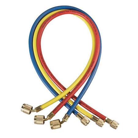 Yellow Jacket 22983 - Manifold Hose Set,36 In,Red,Yellow,Blue