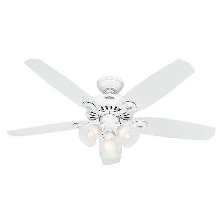 Hunter 53236 - Decorative Ceiling Fan, 52 in Blade Dia, 5 Blades, 3 Speeds, 120 V AC, Snow White