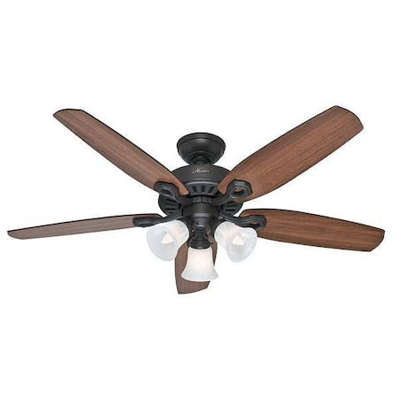 Hunter 53238 - Decorative Ceiling Fan, 52 in Blade Dia, 5 Blades, 3 Speeds, 120 V AC, New Bronze