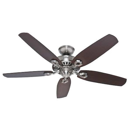 Hunter 53241 - Decorative Ceiling Fan, 52 in Blade Dia, 5 Blades, 3 Speeds, 120 V AC, Brushed Nickel