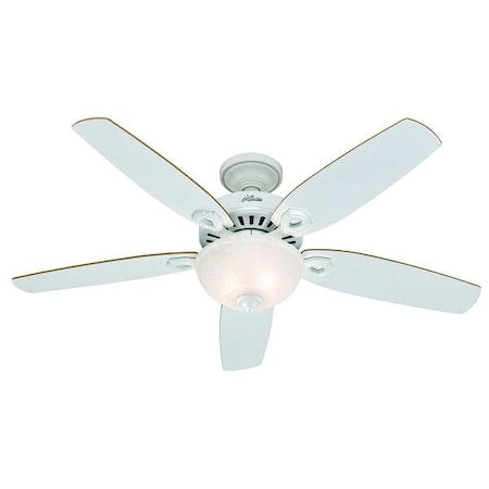 Hunter 53089 - Decorative Ceiling Fan, 52 in Blade Dia, 5 Blades, 3 Speeds, 120 V AC, Snow White