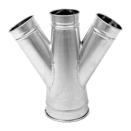 Nordfab 8040101334 - Round 12"dia 16"L 30 Degrees GSteel Double Branch, 12 in Duct Dia, Galvanized Steel, 22 ga GA