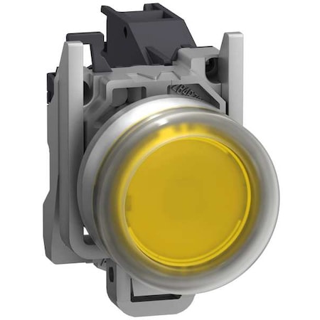 Schneider Electric XB4BP581GEX - Push Button Operator, Flush, Momentary Action, Not Applicable Release, Non-Illuminated, Yellow