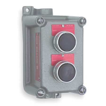 Hubbell Killark FXCS-5B7 - Control Station,Feed-Thru,2 Buttons,Blk