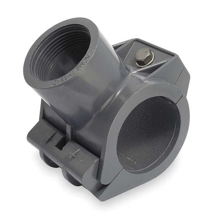 364-251 - PVC Tee with Saddle Tap, Female Acme, 2 in x 1 1/2 in Pipe Size