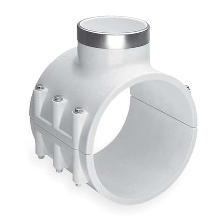 466E-247 - PVC,Saddle Clamp Tee,2in,2in,1/2in Socket