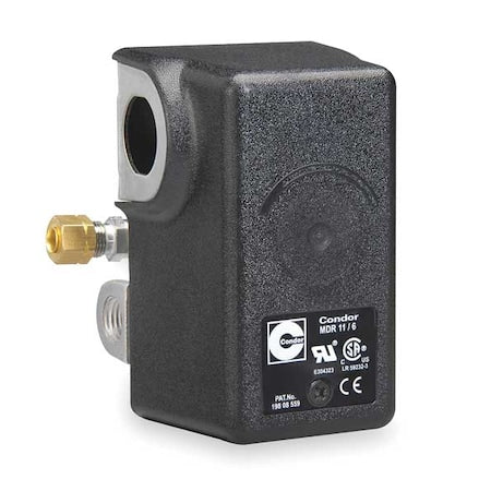 Condor Usa 11WCXE - Pressure Switch, Standard, DPST, 4 Ports, 1/4" FNPT, 50 to 200 psi Range