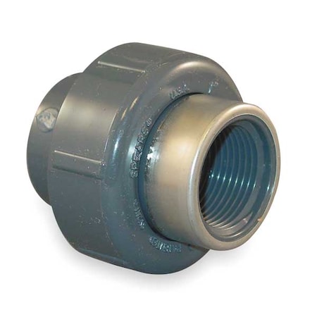 8059-005SR - PVC, Stainless Steel Union, Socket x FNPT, 1/2 in Pipe Size