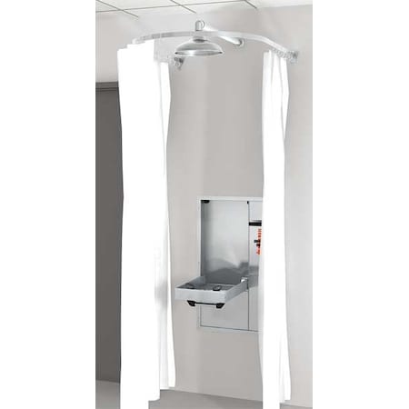 Guardian Equipment AP250-065 - Privacy Curtain, Nylon, White, For Use With, Recessed Shower, Recessed Shower with Eyewash