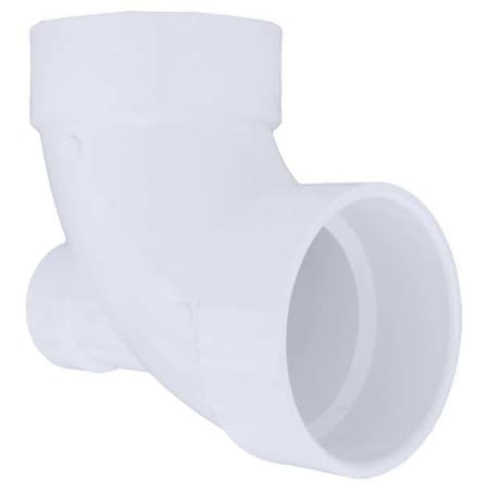 06043 - PVC 90 Degree Low Heel Inlet Elbow, Hub, 4 in x 4 in x 2 in Pipe Size