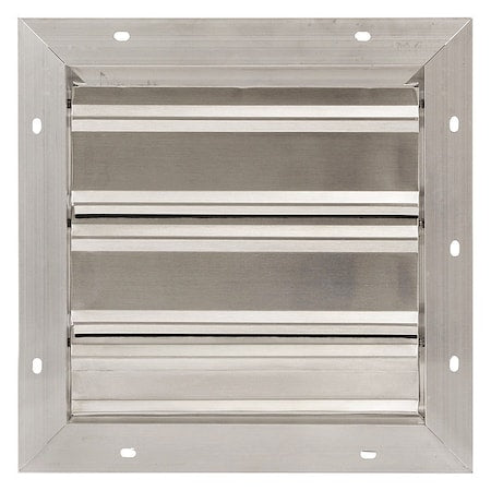 Dayton 3HHN5 - 12 in 15"H-W 5 1/4"L Aluminum Backdraft Damper, 12-1/2 in x 12-1/2 in, Aluminum