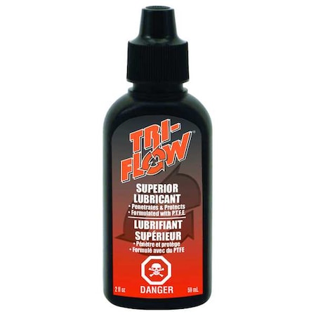 Tri-Flow TF21010 - General Purpose Lubricant, 2 oz, Dropper Bottle, Petroleum Distillates Base, 475 Degrees F Max Op Temp, Brown, SUPERIOR Series