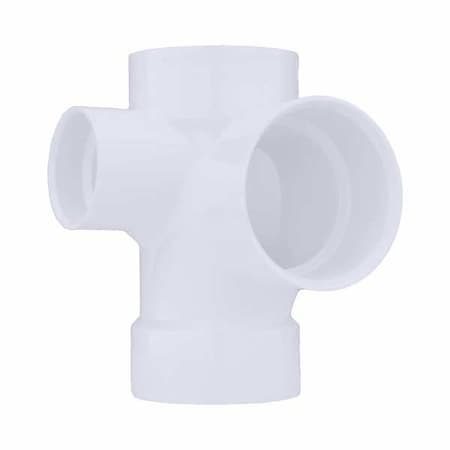 05784 - PVC Sanitary Tee, Hub, 4 in x 4 in x 4 in x 2 in Pipe Size
