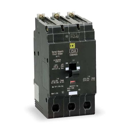 Square D EDB34025 - Miniature Circuit Breaker, E FRAME Series, 25 A, 3 Pole, 277/480 V AC, 25k A at 120 V AC