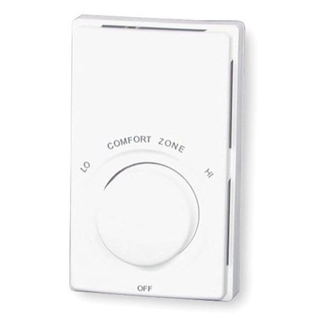 Dayton 3UF74 - Electric Baseboard Heater Thermostat, 2 Poles, Northern White, 120/208/240/277 V AC