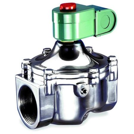 Asco 8215B070CSA - Solenoid Valve, 2-Way, 2-Position, Normally Closed, 1-1/2 in Pipe Size, 120 V AC, High Flow, NBR