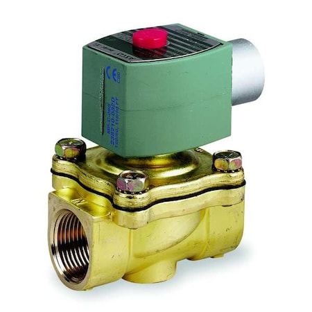 Asco 8210G009V - Solenoid Valve, 2-Way, 2-Position, Normally Closed, 3/4 in Pipe Size, 120 V AC, High Flow, Brass