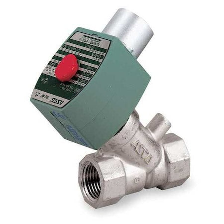 Asco 8210G015 - Solenoid Valve, 2-Way, 2-Position, Normally Closed, 1/2 in Pipe Size, 24 V AC, High Flow, Brass, NBR