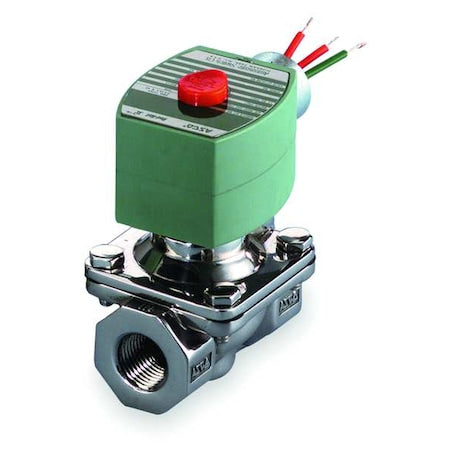 Asco EF8210G087 - Solenoid Valve, 2-Way, 2-Position, Normally Closed, 1/2 in Pipe Size, 120 V AC, High Flow, NBR