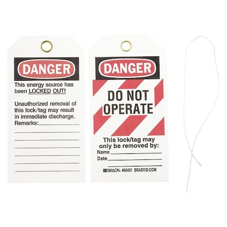 Brady 65451 - Danger Tag,5-3/4 x 3 In,Cardstock,PK25, 65451