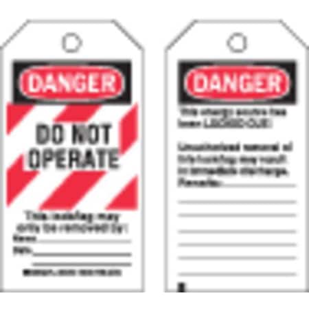 Brady 66063 - Danger Tag,5-3/4 x 3 In,OSHA,Brs,PK25, 66063