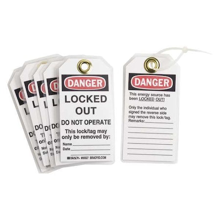 Brady 65527 - Danger Tag,5-1/2 x 3 In,Hd Polyest,PK25, 65527